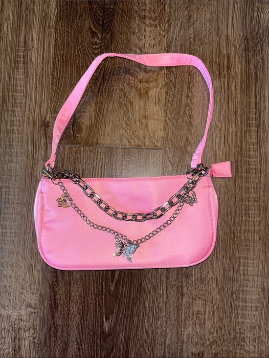 Handbags - Pink Butterfly Charm Shoulder Bag